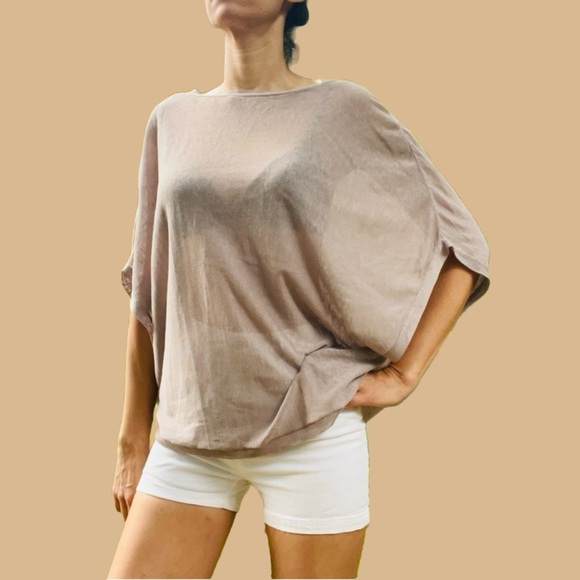 Joie Tops - Joie Linen Silk Blend Oversized Blouse Size XS Tan Brown Mushroom Taupe